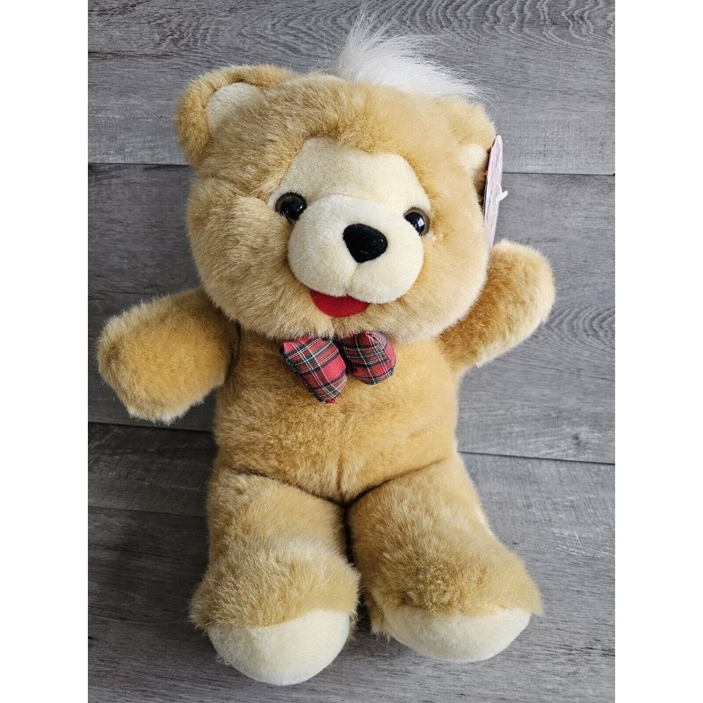 Vtg Uneeda Hug Me Teddy Bear Plush W Red Bow 18" Tags NO SOUND 1997